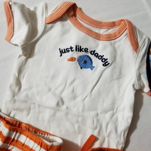 Gymboree NWT Swim School 3-6 Month Hat, Bodysuit & 2 pair of shorts. - Picture 4 of 5